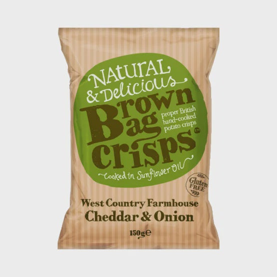 Brown Bag Crisps Farmhouse Cheddar & Onion 150g