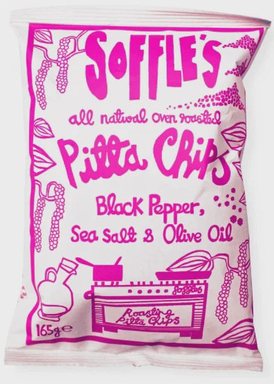 Soffle's Black Pepper, Olive oil & Sea Salt Pitta Chips 165g