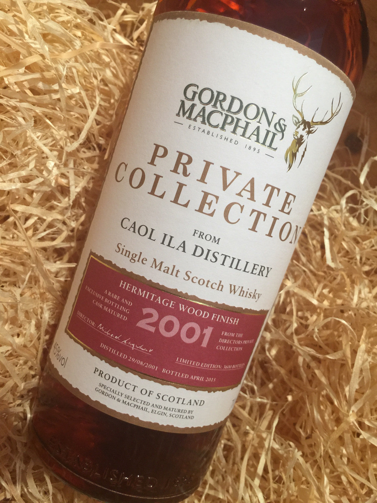 Caol Ila Private Collection 2001 Hermitage Wood Finish from Gordon & Macphail 70cl