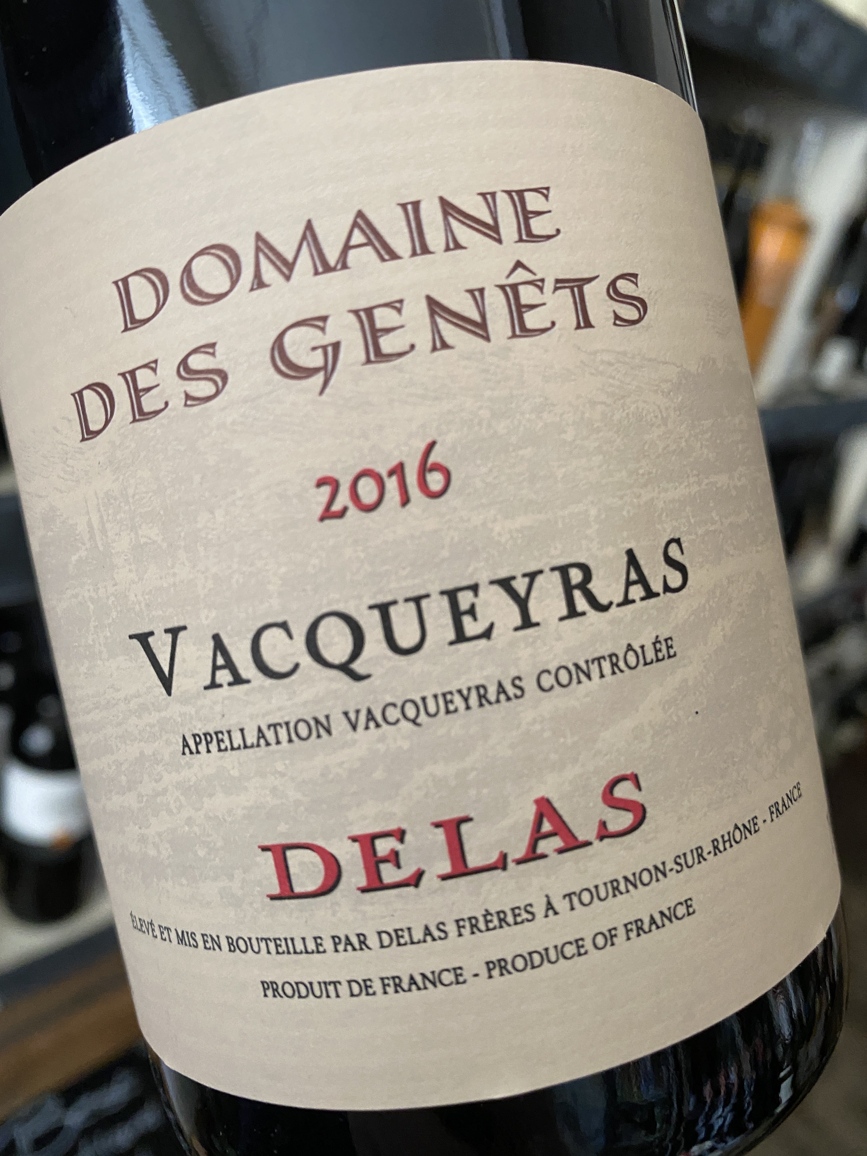 Delas Vacqueyras Domaine des Genets Rouge 2016 75cl