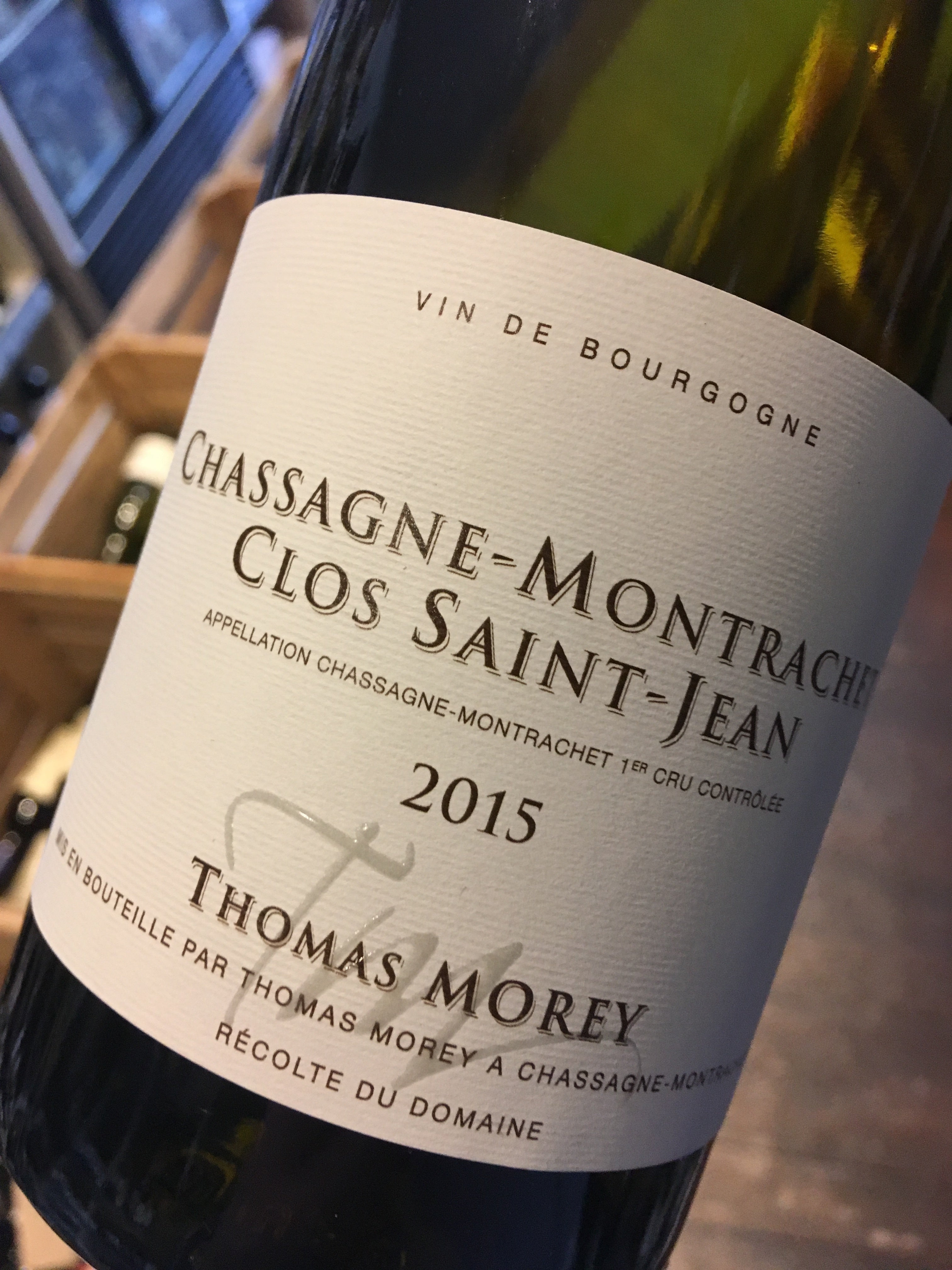 Thomas Morey Chassagne Montrachet Clos St Jean 2015 75cl