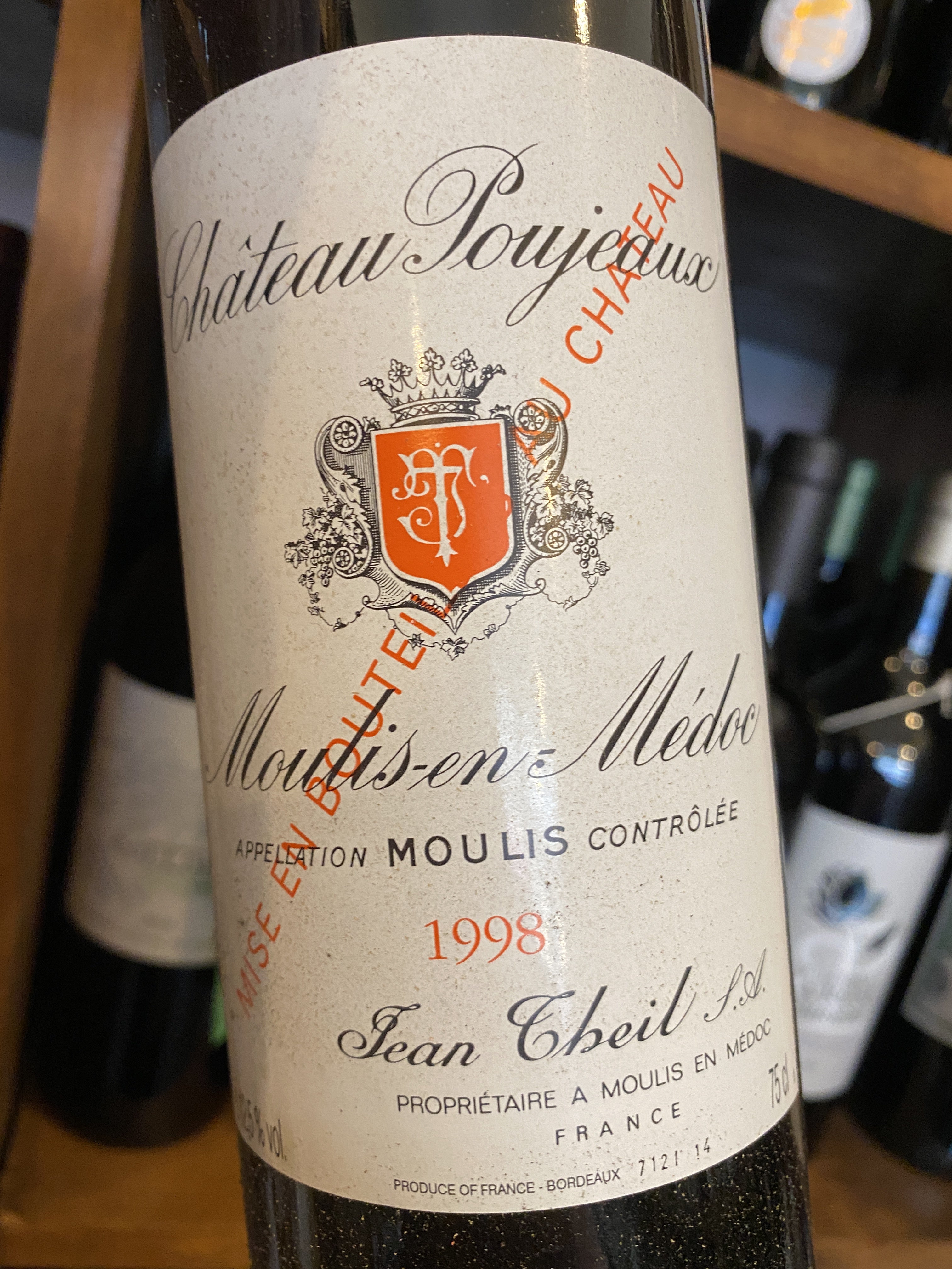 Chateau Poujeaux 1998 75cl