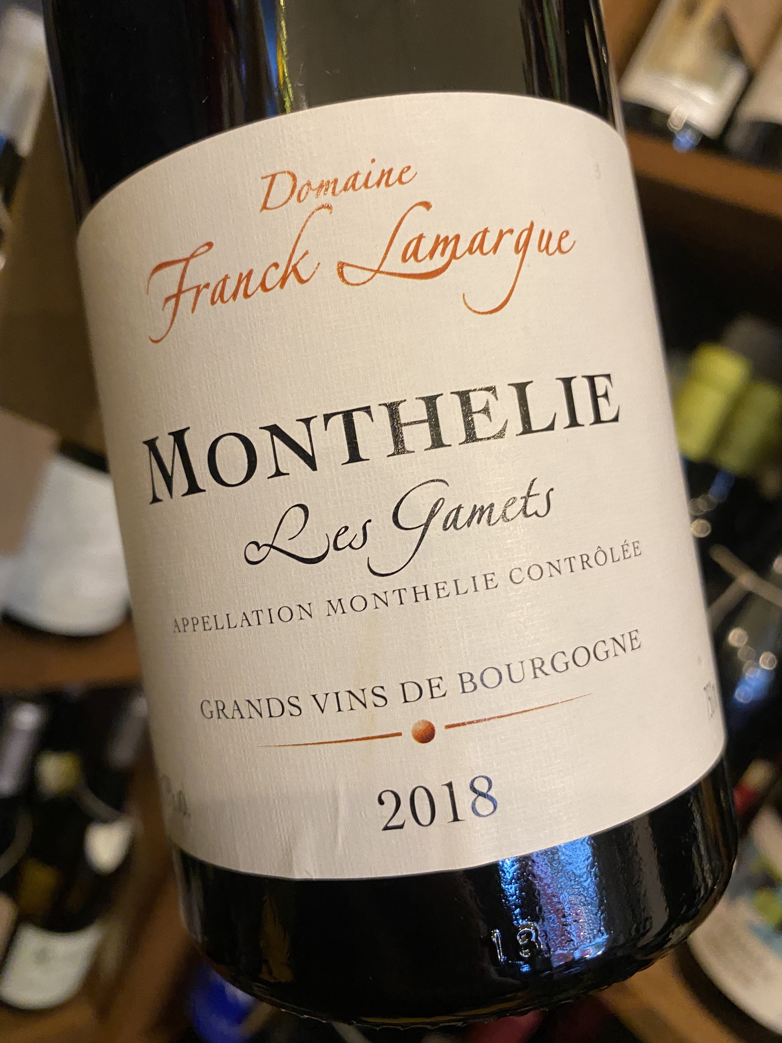 Domaine Franck Lamargue Monthelie Les Garnets 2018 75cl