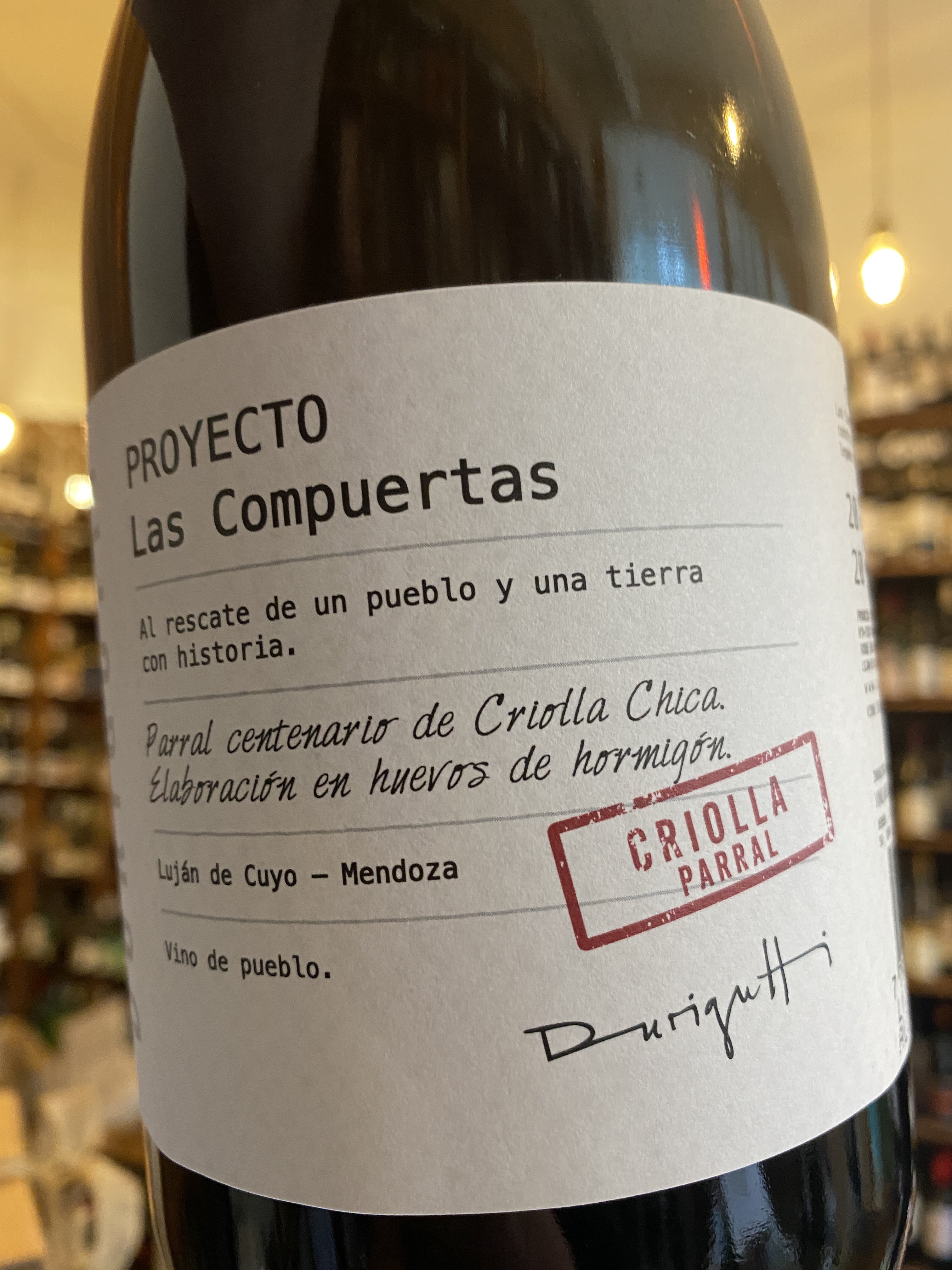 Durigutti Family Winemakers Las Compuertas Criolla 2020 75cl