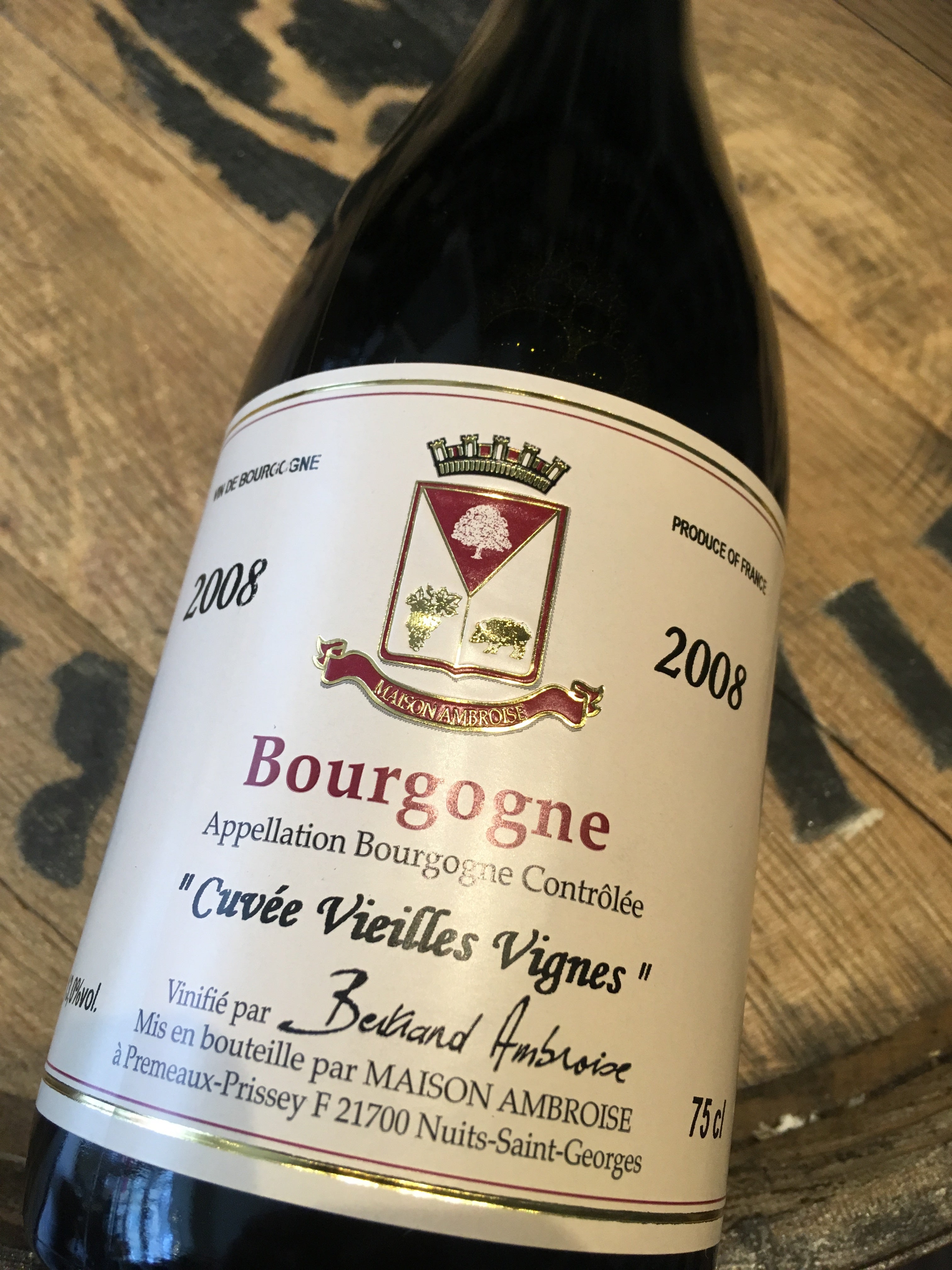 Domaine Bertrand Ambroise Bourgogne Vieilles Vignes 2008
