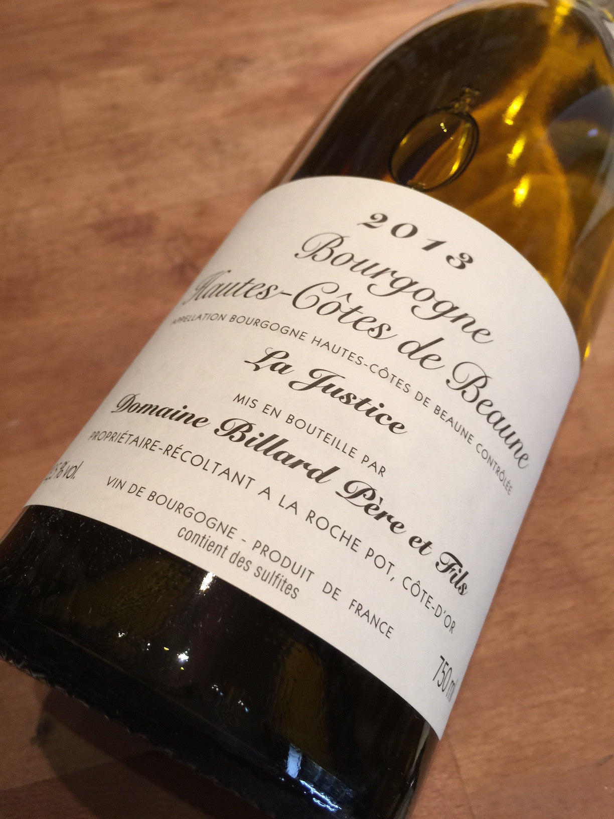 Domaine Billard Pere et fils Bourgogne Hautes-Cotes de Beaune Blanc La Justice 2013 75cl